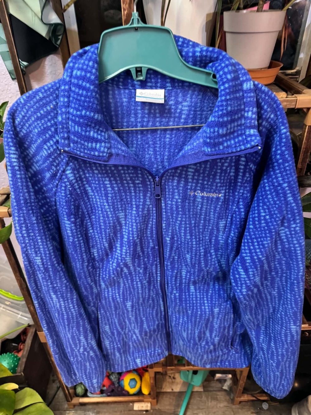 Columbia Blue Patterned Full-Zip Women’s Fleece Jacket